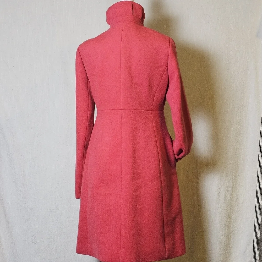 NWT J Crew Womens Uptown Pea Coat SZ 2 Coral Wool Blend Business Casual - Picture 6 of 15